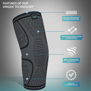 1 PIECE - Knee Support Compression Sleeve Knee Pad, Arthritis Wrap Pad, ACL, Running, Pain Relief, Injury Recovery,