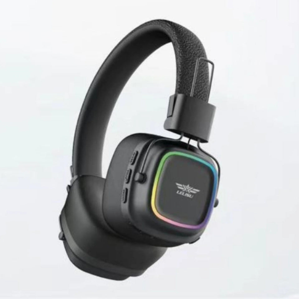 Lelisu LS-258 Wireless Stereo Headphones | Bluetooth 5.4 Over-Ear Headset with Type-C Charging & LED Lights
