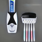 Automatic Toothpaste Dispenser Set with Wall-Mounted Toothbrush Holder | Touch-Free Bathroom Organizer