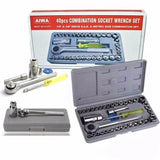 40pcs Aiwa Socket Wrench Tool Kit | Durable Stainless Steel Multi-Purpose Repair Set