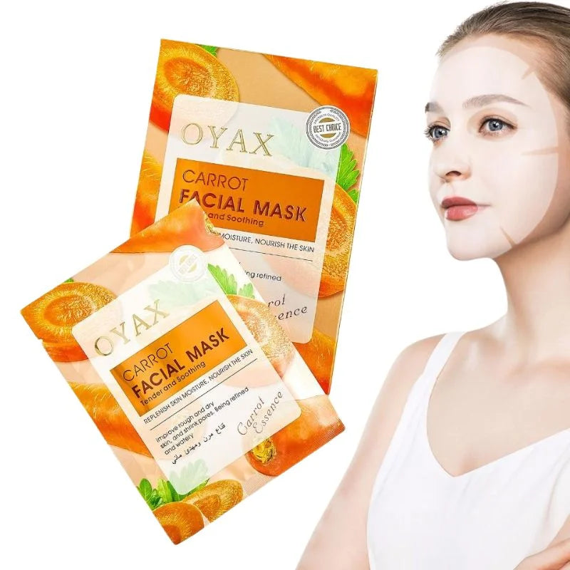 Pack of 2 | Beauty Skin Carrot Sheet Mask | Moisturizing, Brightening & Nourishing Facial Mask