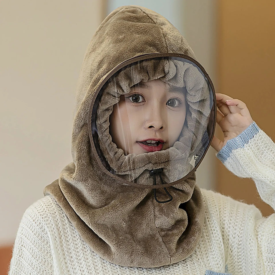 Winter face hoody Women Ear Cap Lightweight Full Protection Thick Cap