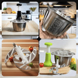 2L Manual Food Chopper | Stainless Steel Bowl & 4 Sharp Blades
