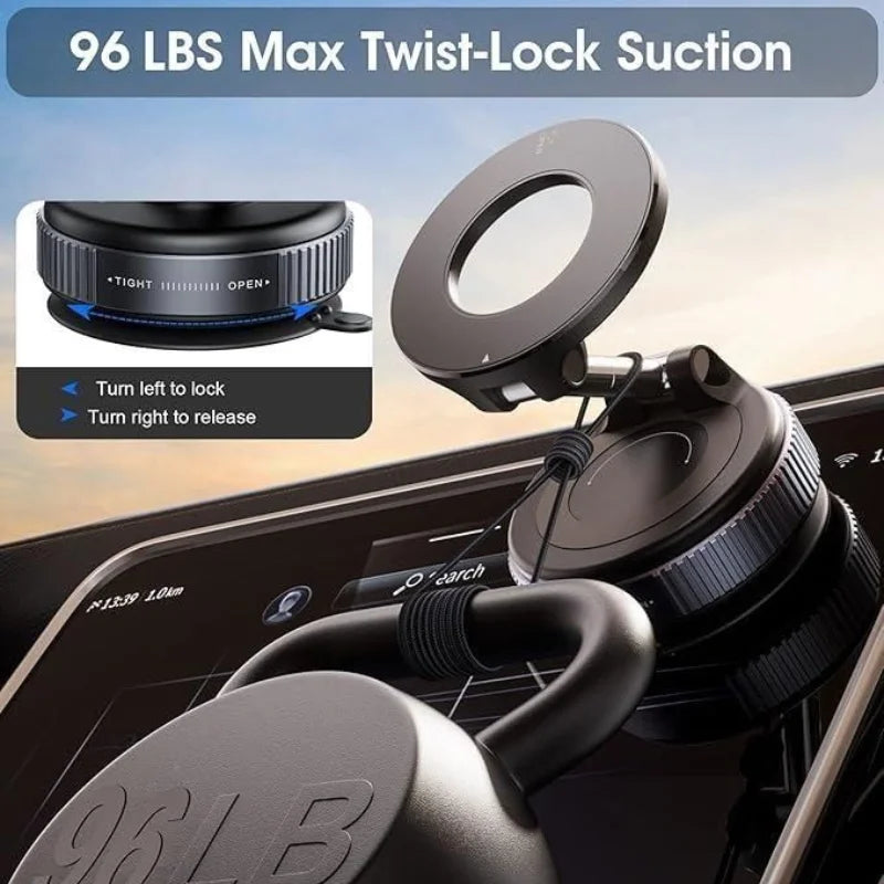 Foldable Magnetic Car Phone Holder | 360�� Rotating Suction Mount, Unive