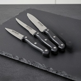 3-piece Kitchen Knives Set – Black | Non-stick Coating, Ergonomic Anti-slip Handles, Perfect For Chopping, Slicing & Dicing | Dishwasher Safev