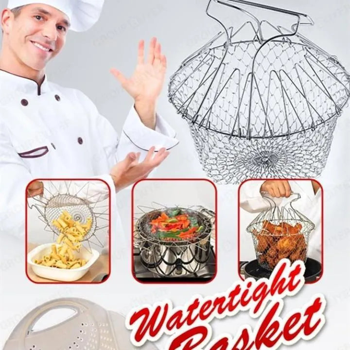Vegetable Frying,Fruit Dry, Foldable Strainer, Chef Basket 12 IN 1