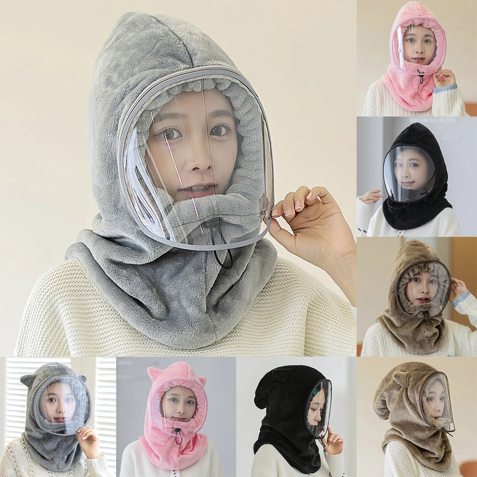 Winter face hoody Women Ear Cap Lightweight Full Protection Thick Cap