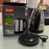 RAF KT-200 Automatic Electric Kettle 2 Liter Stainless Steel Cordless 1500W with Overheat Protection