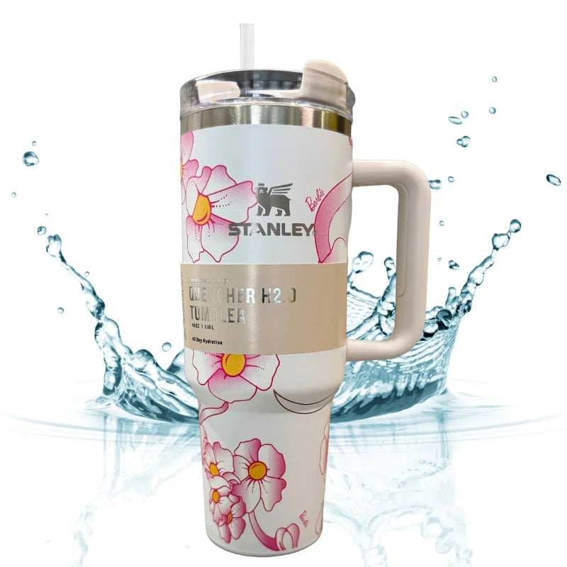 White Barbie Stanlay Tumbler | H2.0 Tumbler 1.18L Limited Edition Double Wall Vacuum Insulated