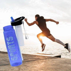 Blue Stylish Water Sport Bottle 1000ml with Straw | Leakproof BPA-Free Hydration Bottle for School, Gym & Travel