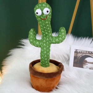 Dancing Cactus Talking Toy - Repeats & Records Voice, Sings Songs, LED Lights