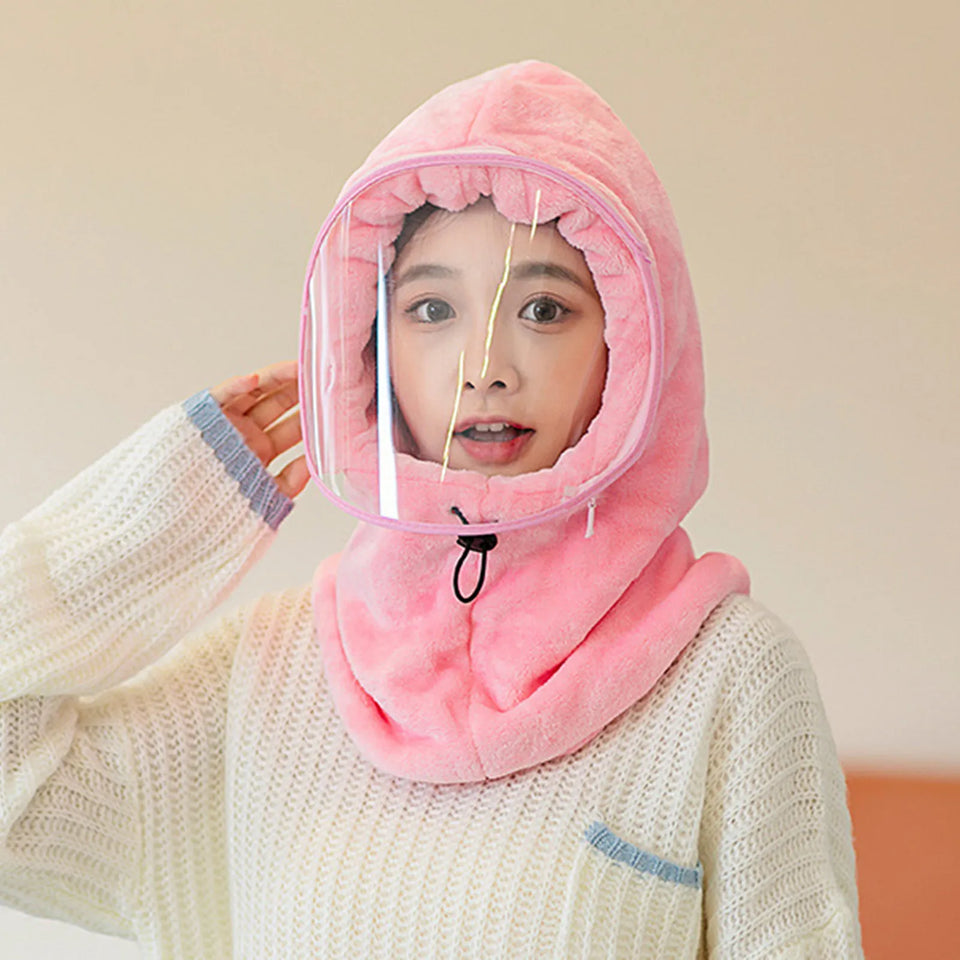 Winter face hoody Women Ear Cap Lightweight Full Protection Thick Cap