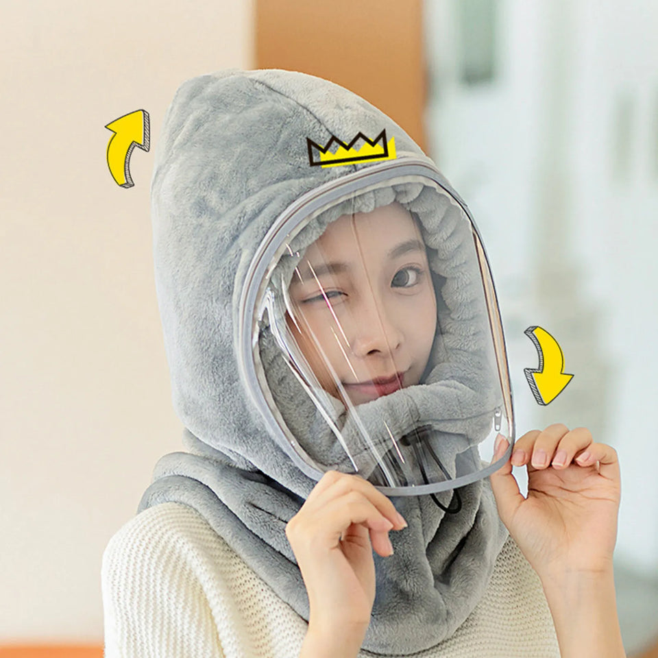Winter face hoody Women Ear Cap Lightweight Full Protection Thick Cap