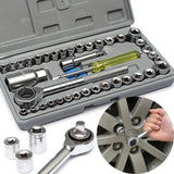 40pcs Aiwa Socket Wrench Tool Kit | Durable Stainless Steel Multi-Purpose Repair Set