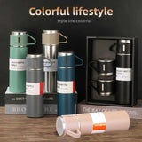 3 Cup 500ML Double-Layer Stainless Steel Vacuum Flask Set | Hot & Cold | Travel Thermos