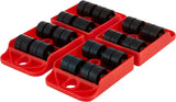 Furniture Lifter Easy to Move Slider 5 Piece Mobile Tool Set, Heavy Furniture Appliance Moving and Lifting System - Maximum Load Weight 4 Wheeled Mover Roller 1 Wheel Bar Hand Tools Set