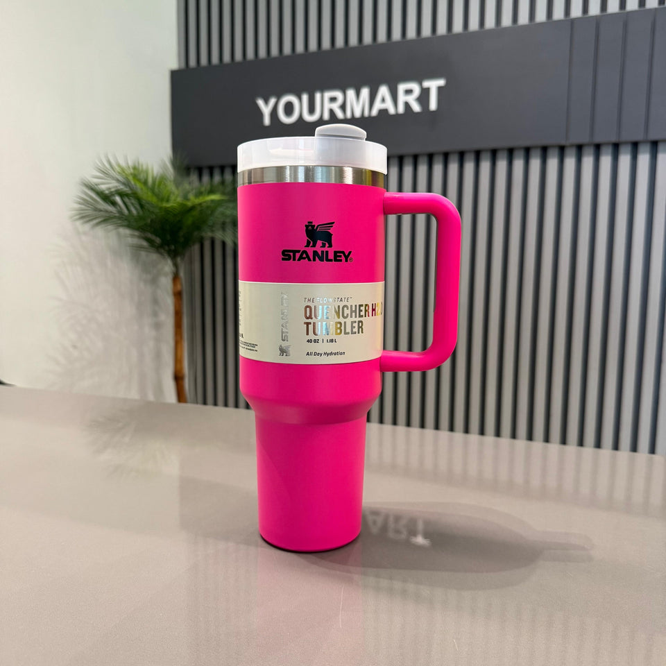 Pink Stanley 40 Oz Stainless Steel Tumbler | Leak-Proof Vacuum Insulated Travel Mug | Hot & Cold