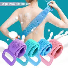 Silicone Back Bath Belt – Double-Sided Shower Scrubber for Deep Cleaning, Massage & Exfoliation
