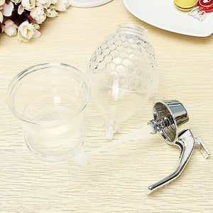 Elegant Crystal Honey Dispenser Honey Syrup Bee Pot Ja