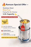 Stainless Steel Deep Fryer Frying Pot With Strainer 1200ML Capacity (Ramzan Offer Only)Free Delivery