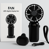 Led Digital Display Rechargeable Fan With Usb Cable – Portable Mini Cooling Fan With Adjustable Speed, Battery Indicator & Easy Charging (random Color)