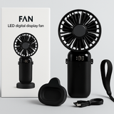 Led Digital Display Rechargeable Fan With Usb Cable – Portable Mini Cooling Fan With Adjustable Speed, Battery Indicator & Easy Charging (random Color)