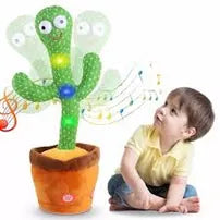 Dancing Cactus Talking Toy - Repeats & Records Voice, Sings Songs, LED Lights