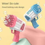 32-Hole 2-in-1 Bazooka Bubble Gun – LED Light Bubble Blaster Toy for Kids & Parties