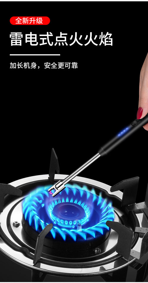 Electric Lighter Gas Stove Ignition Lighter New USB Arc Pulse Ignition Gun Candle Kitchen safety cc 360degree free rotation gadgets