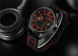 NAVIFORCE Waterproof Military Sport Quartz Men Watches With Leather Strap