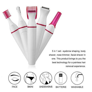 Veet Trimmer Multifunction 5 in 1 Electric Epilator Painless Trimmer For Eyebrow Body Facial Hair Removal Hair Shaver