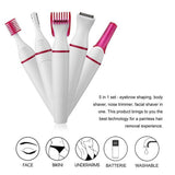 Veet Trimmer Multifunction 5 in 1 Electric Epilator Painless Trimmer For Eyebrow Body Facial Hair Removal Hair Shaver