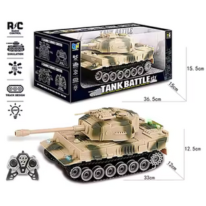 Remote Control Battle Tank Toy – 2.4GHz RC Military Tank with Rotating Turret and Sound Effects