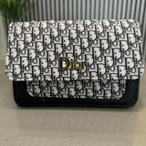 Black | Dior Oblique Canvas & Leather Flap Clutch | Luxury Designer Handbag for Women