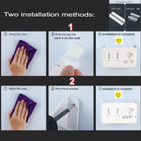 Light Gray WiFi Router Storage Box & Wall Mount Shelf  Universal Cable Organizer | Space-Saving Holder for Modem, Set-Top Box & Smart Devices | Home & Office Use