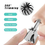 Manual Stainless Steel Nose & Ear Hair Trimmer Painless, Battery-Free Precision Grooming Tool with Cleaning Brush