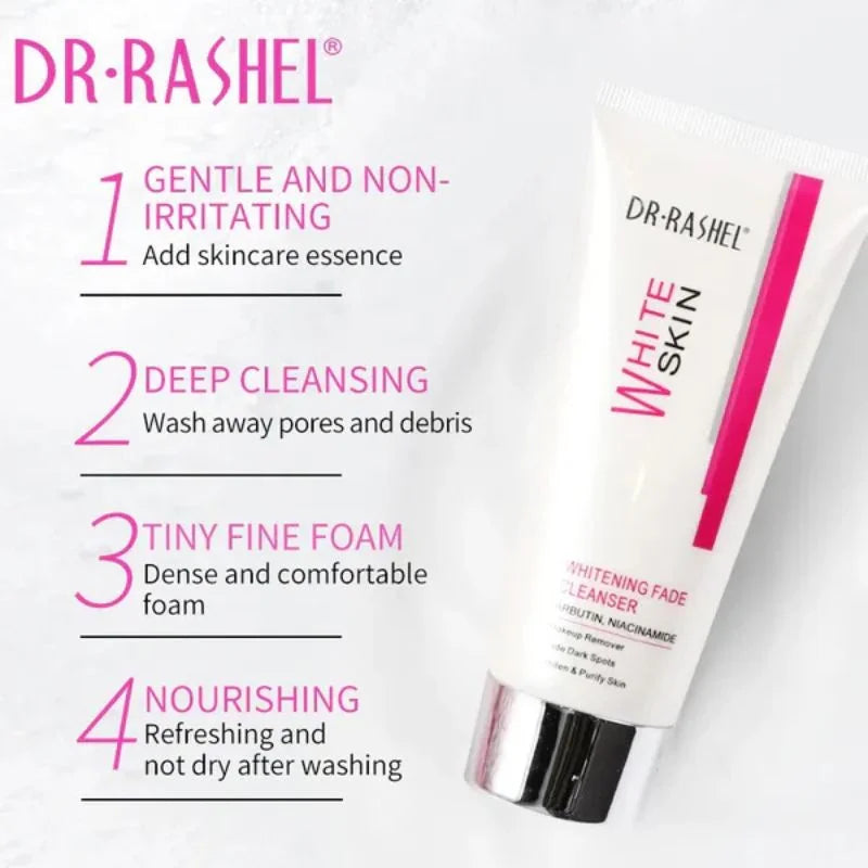 Dr. Rashel Whitening Fade Cleanser | Makeup Remover & Dark Spot Fading Face Wash with Arbutin & Niacinamide (80g) | Imported