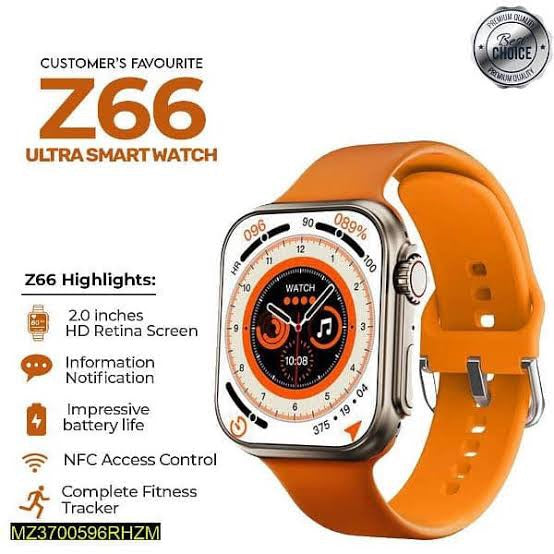 Z66 Ultra Watch 8 Series | 45mm | Best Price | Ocean Silicone Strap | Water Resistant | Sport Watch | Bluetooth Calling | Best Watch