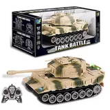 Remote Control Battle Tank Toy – 2.4GHz RC Military Tank with Rotating Turret and Sound Effects