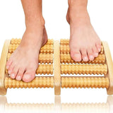 Wooden Foot Roller Massager |  Manual Reflexology Therapy Tool for Pain Relief, Stress Relaxation & Foot Care