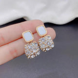 Pjt-984 Fashion Rhinestone Square Earrings For Women Women Jewelry Party Accessries Gift