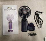 Led Digital Display Rechargeable Fan With Usb Cable – Portable Mini Cooling Fan With Adjustable Speed, Battery Indicator & Easy Charging (random Color)