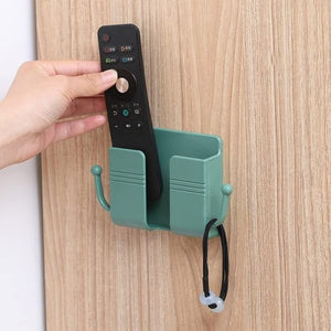 Wall Mount Phone Holder And Remote Control Stand With Hooks – Space-saving Wall Mounted Phone Holder For Bed, Kitchen, Living Room, And Office (random Color)