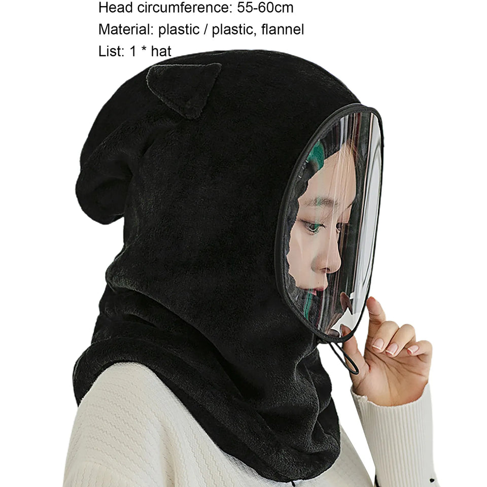 Winter face hoody Women Ear Cap Lightweight Full Protection Thick Cap