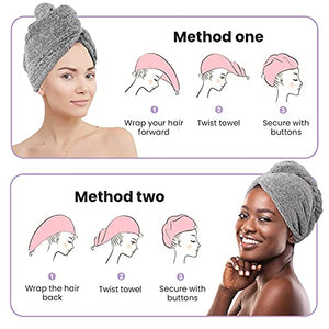 Hair Dryer Cap Towel Wrap Towel Quick Dry Cap Towel 100% Cotton Turban