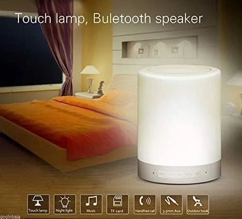 Wireless Bluetooth Touch Lamp Portable Stereo Bass Speaker compatable for All Android and iOS Smart Phone and Window laptops