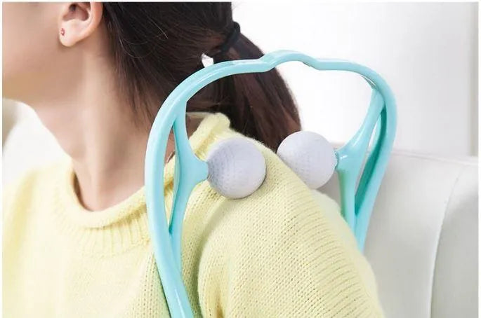 Pressure Point Therapy Massager Comfortable Neck Massager Roller Shoulder Back Pain Ball Deep Tissue Dual Trigger Point Lightweight Portable