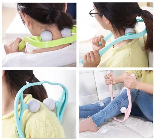 Pressure Point Therapy Massager Comfortable Neck Massager Roller Shoulder Back Pain Ball Deep Tissue Dual Trigger Point Lightweight Portable