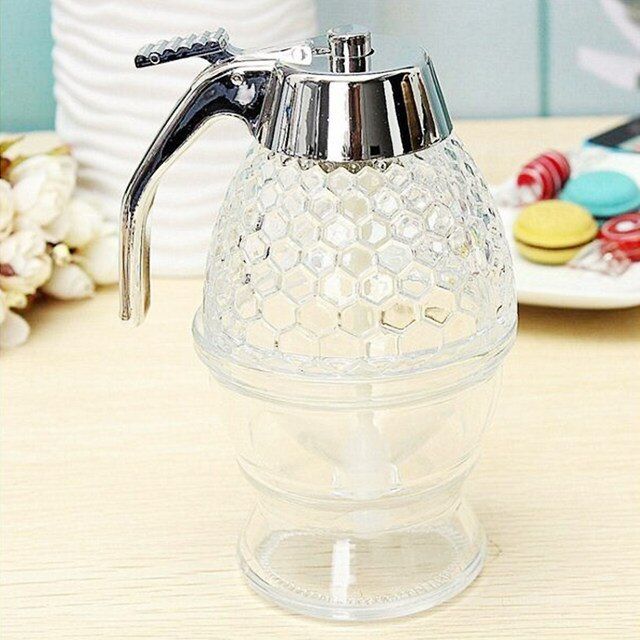 Elegant Crystal Honey Dispenser Honey Syrup Bee Pot Ja