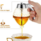 Elegant Crystal Honey Dispenser Honey Syrup Bee Pot Ja